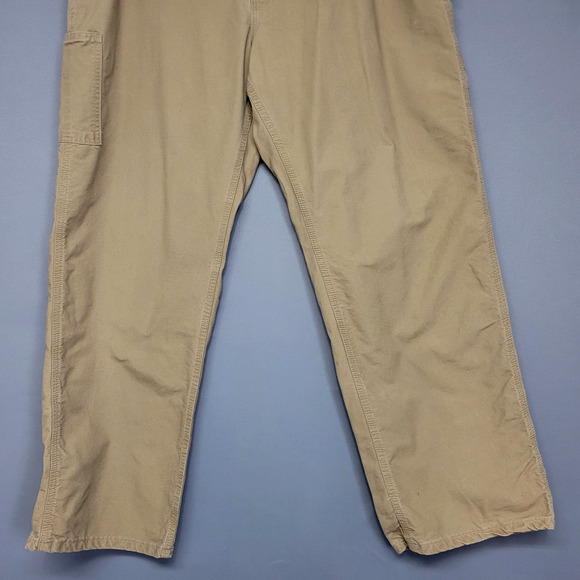 Carhartt Dungaree Fit Carpenters Pants Mens 40" x 32" Canvas Work Tan Pockets - Picture 5 of 15